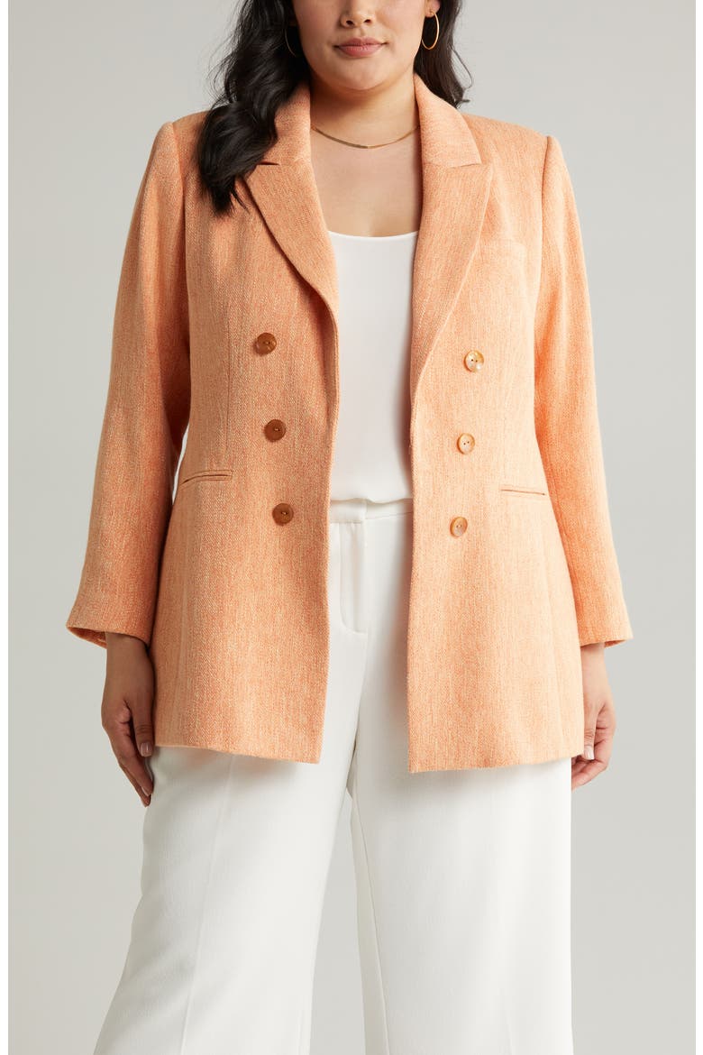 Summer Tweed Open Front Jacket, Alternate, color, SALMON