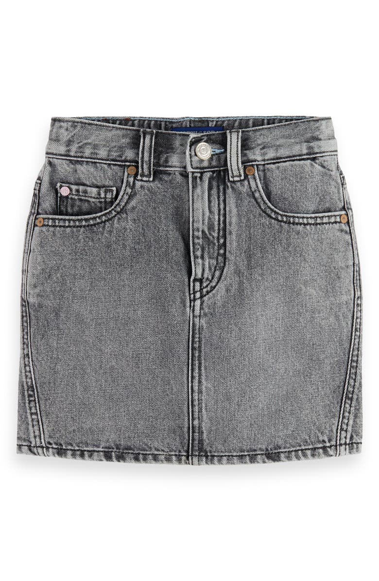 Scotch & Soda Kids' Denim Skirt, Main, color, Black Spark
