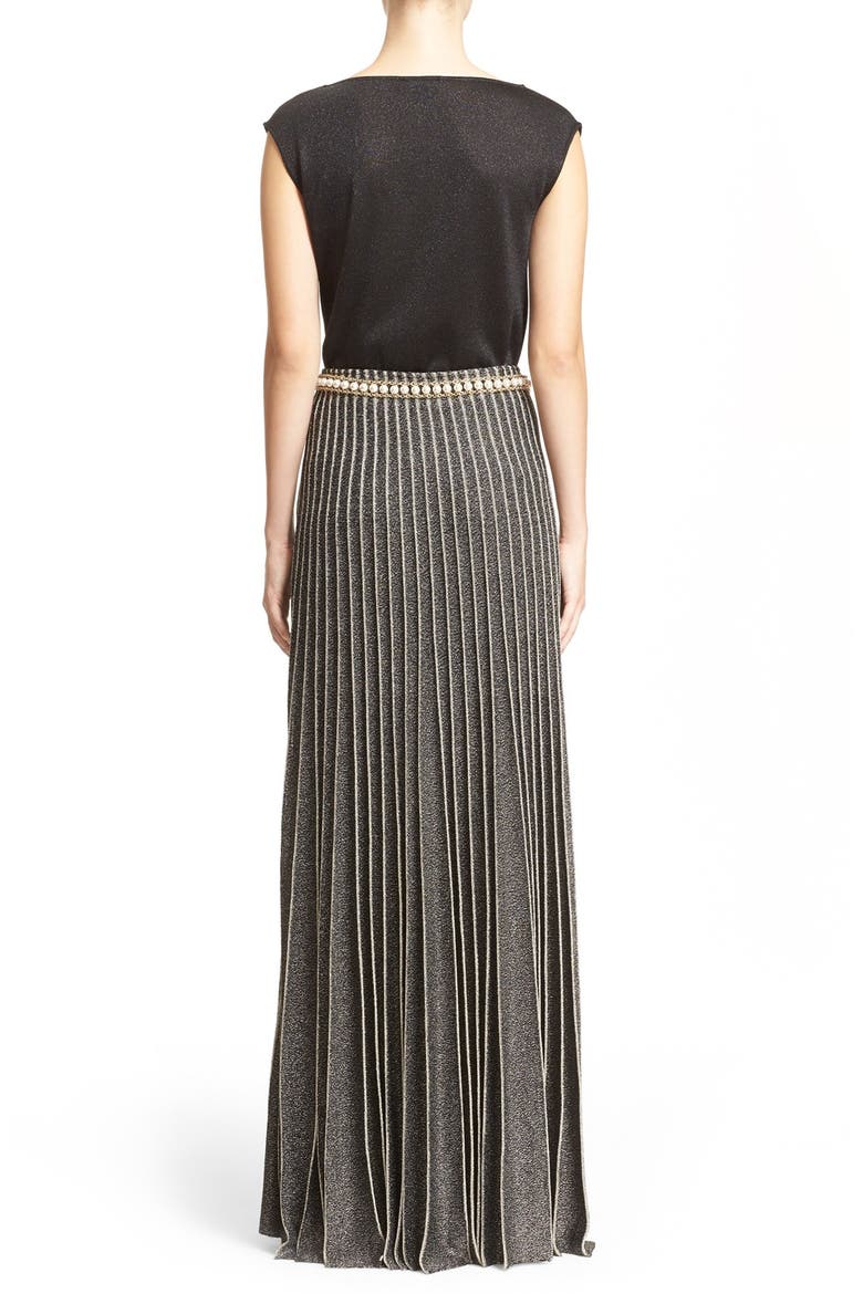 Liquid Satin & Shimmer Knit Top, Alternate, color, CAVIAR SHIMMER