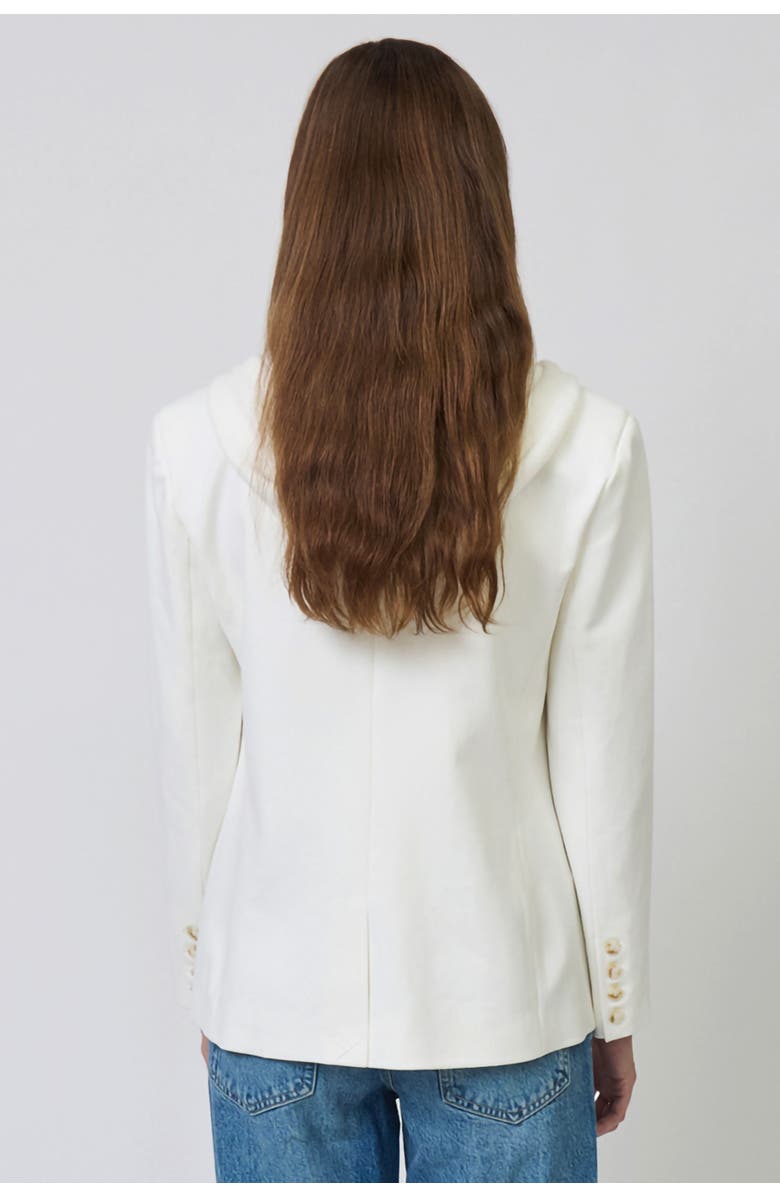 Central Park West Nevada Stripe Sweater Dickey Jacket, Alternate, color, White