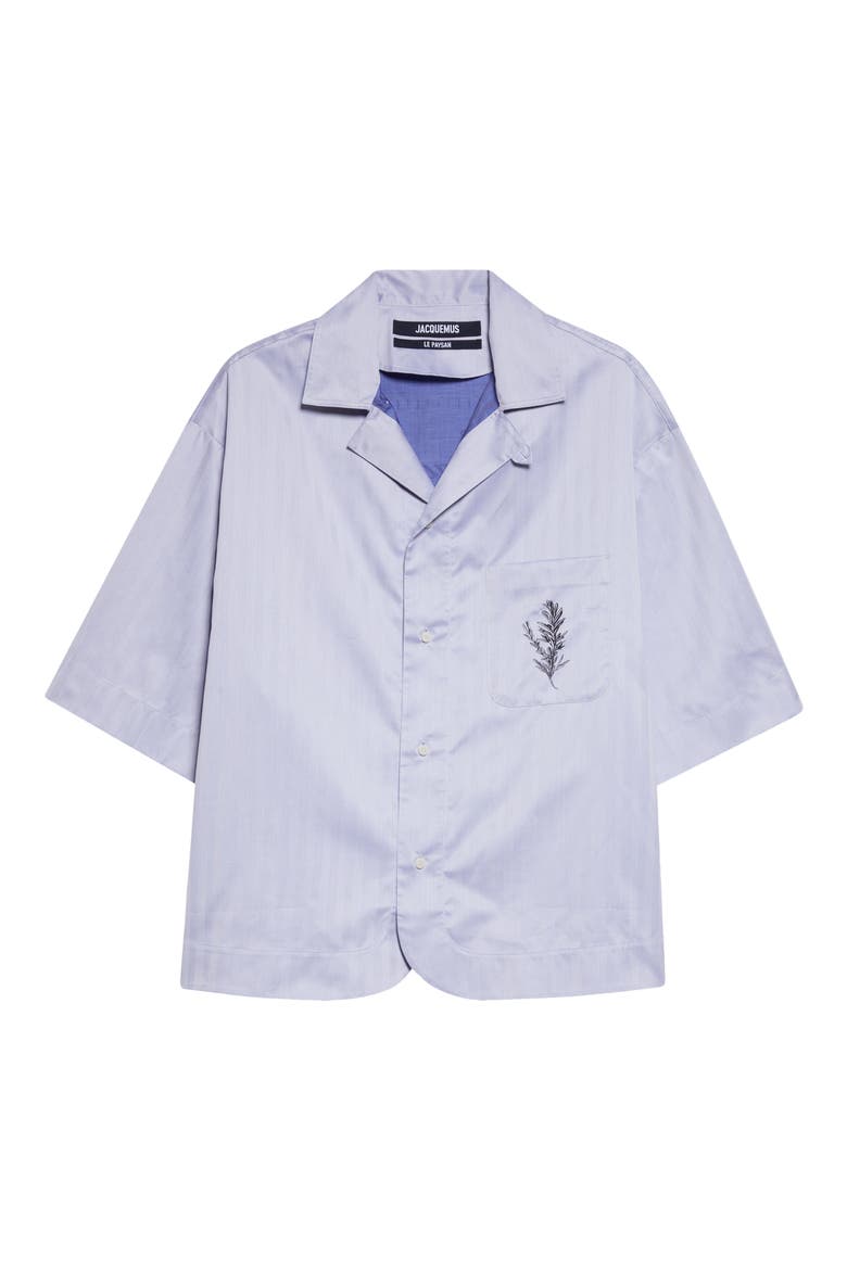 La Chemise Gardian Rosemary Graphic Camp Shirt, Alternate, color, ROSEMARY LIGHT BLUE