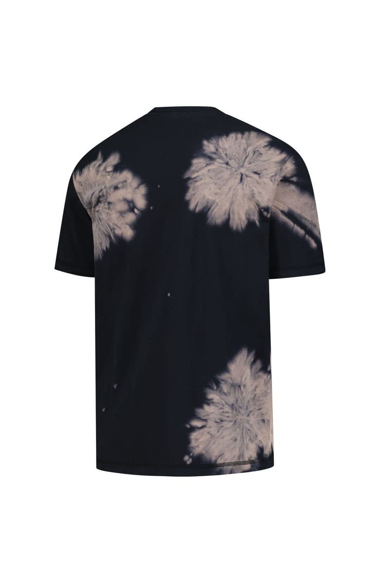 New Era Men's New Era Black New York Knicks Injection Bleached Out Raw Edge Oversized T-Shirt, Alternate, color, Black