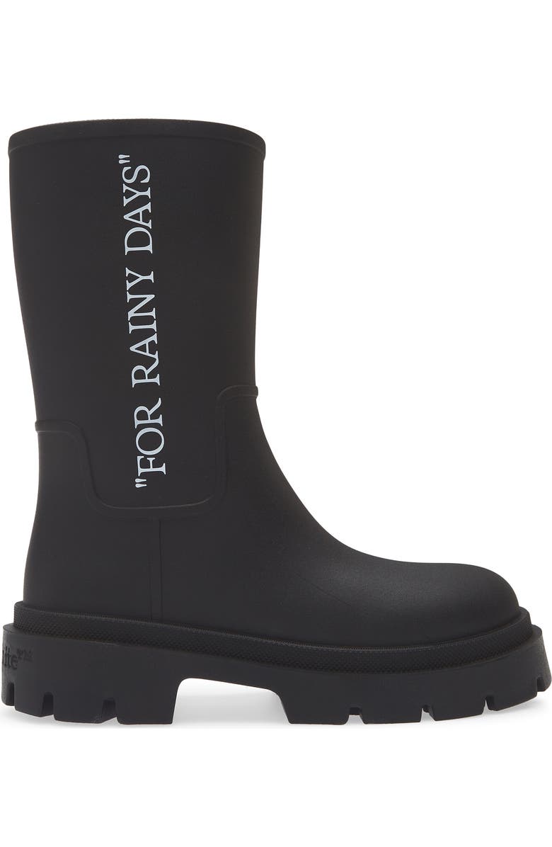 Off-White Reboot Rainy Days Rain Boot, Alternate, color, Black - White
