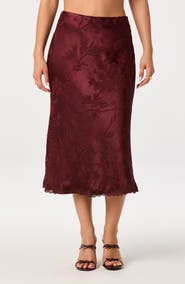 ASTR the Label Windey Satin Midi Skirt