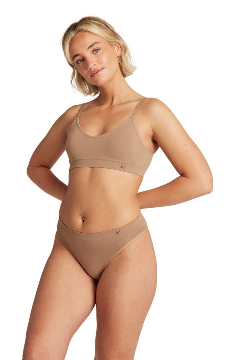 Nudea The Essentials High Leg Brief - 3 Pack, Alternate, color, Black, Bare 03 & Blush Pink