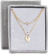 Chelsea28 Pavé Cubic Zirconia Heart Pendant Demi Fine Two-Row Necklace