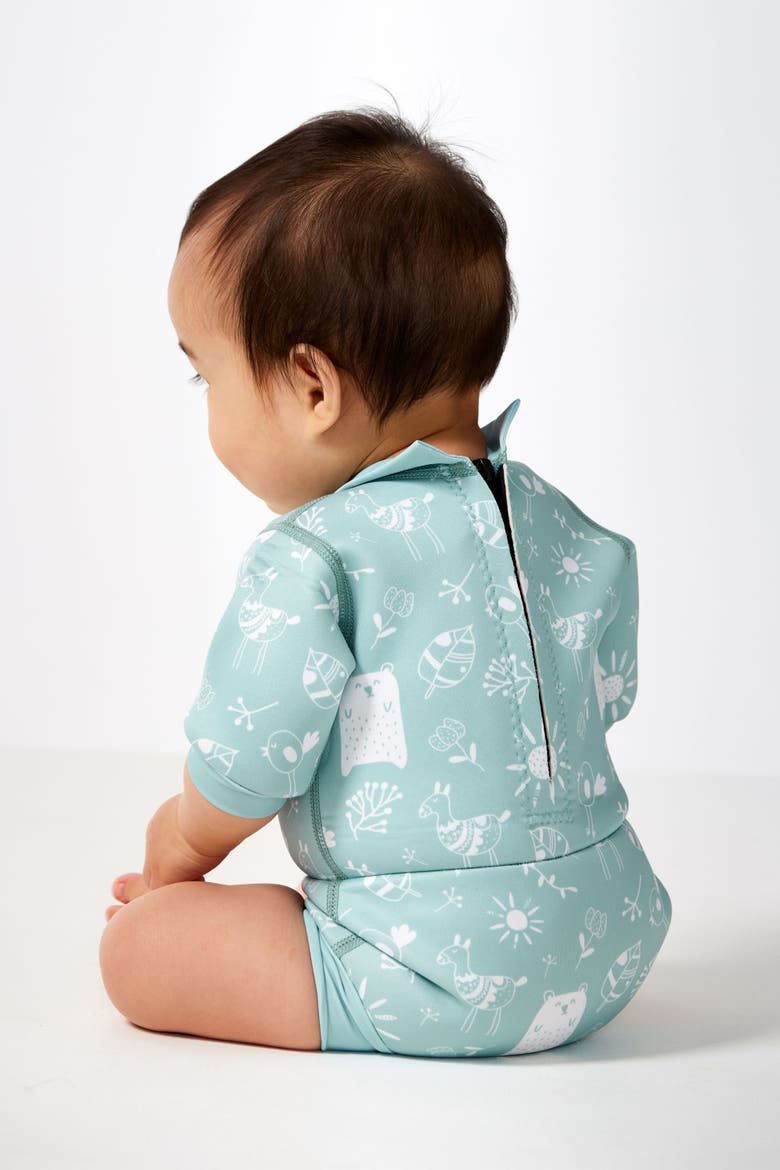 Happy Nappy Wetsuit with Reusable Swim Diaper, Alternate, color, Sunny Bear