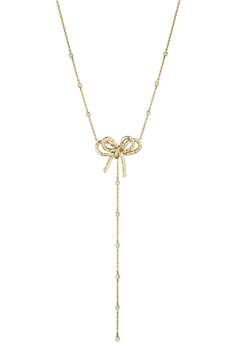 Romance Diamond Station Y-Necklace, Main, color, YELLOW GOLD