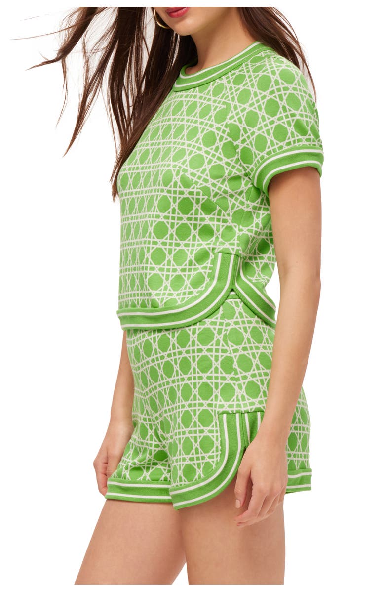 Trina Turk Short Sleeve Geometric Knit Simona Top, Alternate, color, 