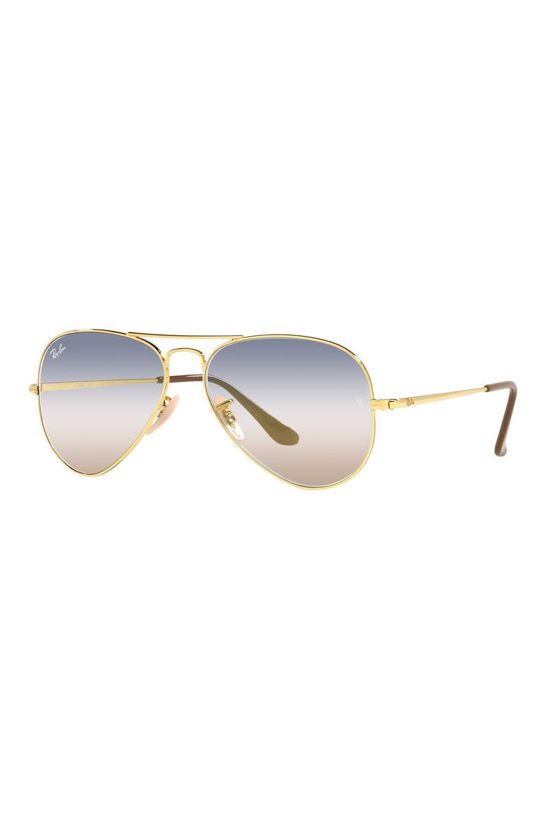 Aviator Metal II 62mm Gradient Oversize Pilot Sunglasses, Alternate, color, ARISTA/ CLEAR BLUE