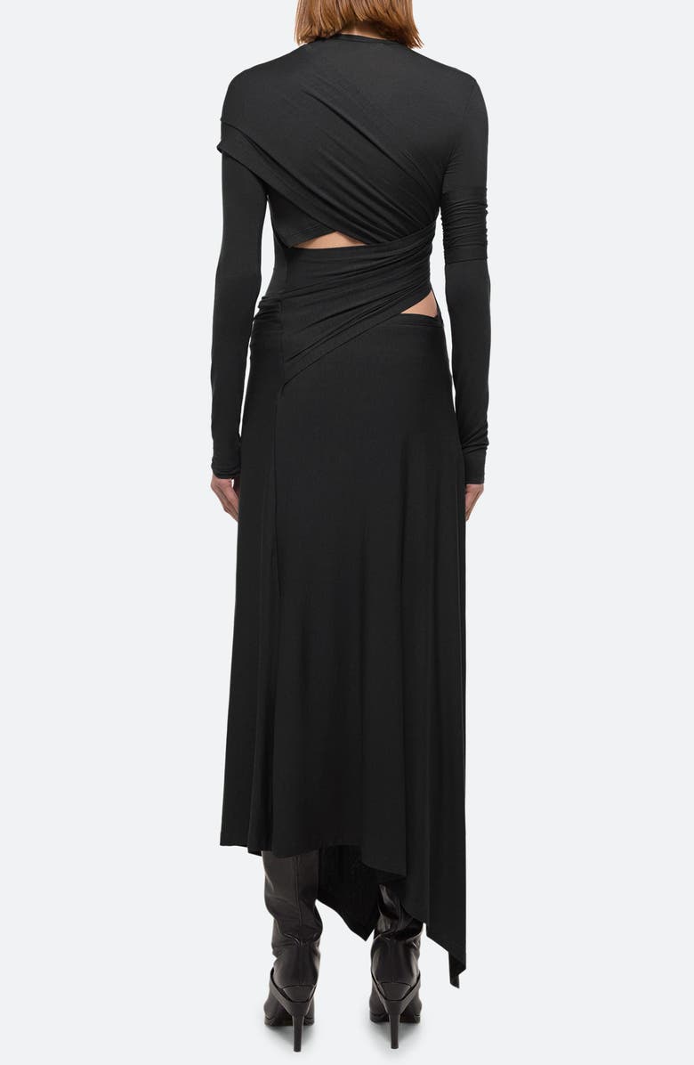 Helmut Lang Protection Draped Asymmetric Long Sleeve Dress, Alternate, color, 