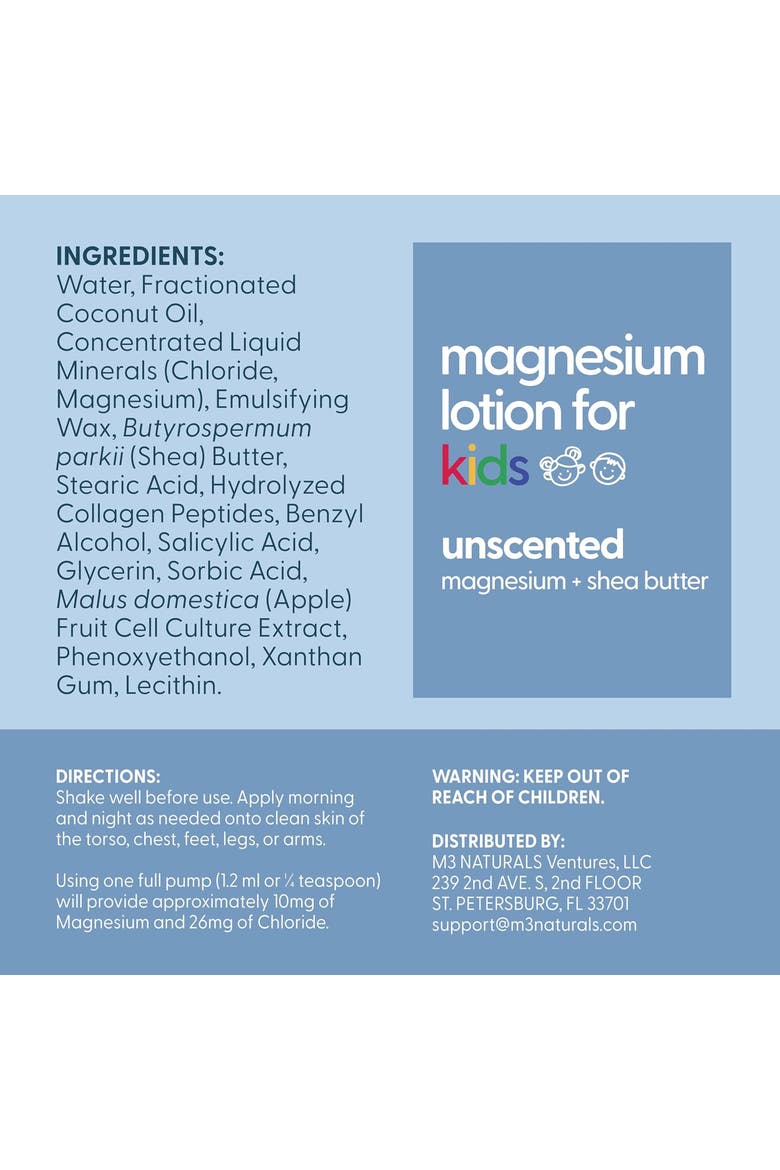 Magnesium Lotion for Kids, Unscented, 8fl oz, Alternate, color, None