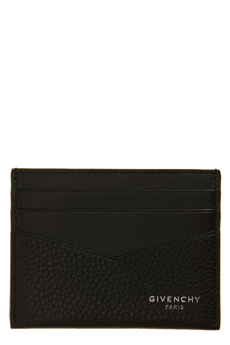 Leather Card Case, Main, color, BLACK