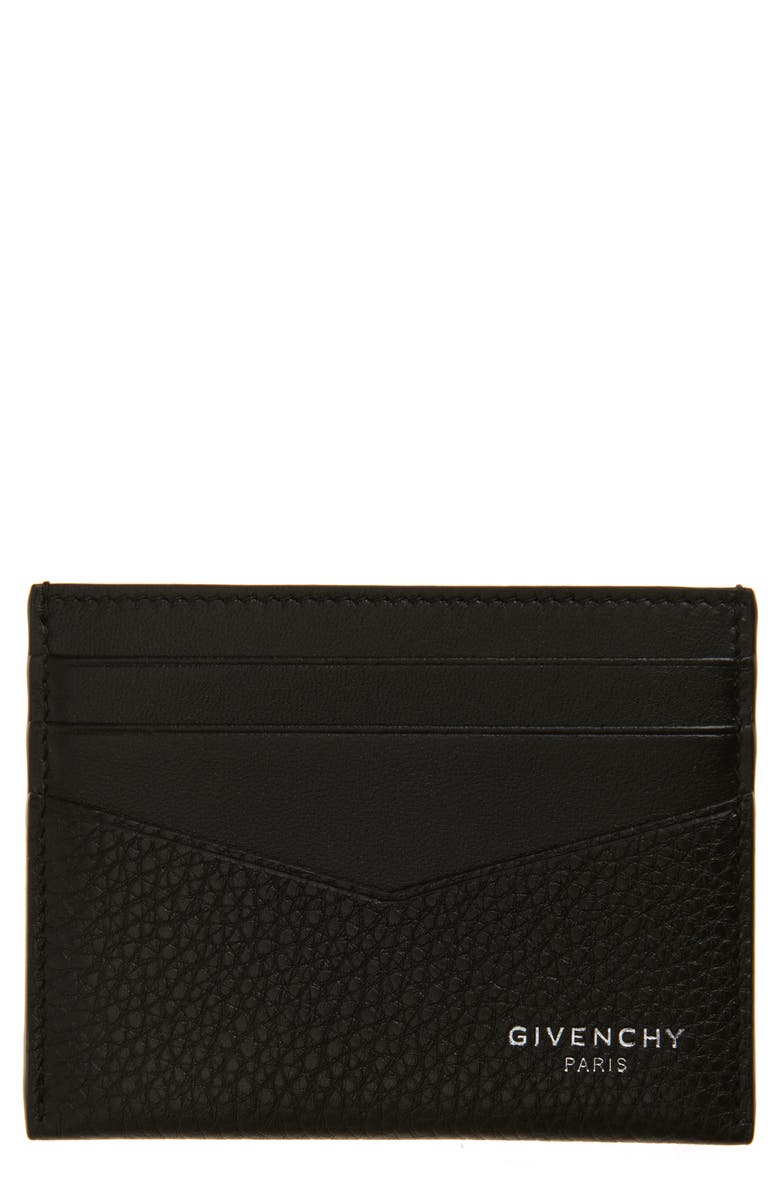 Givenchy Leather Card Case, Main, color, Black