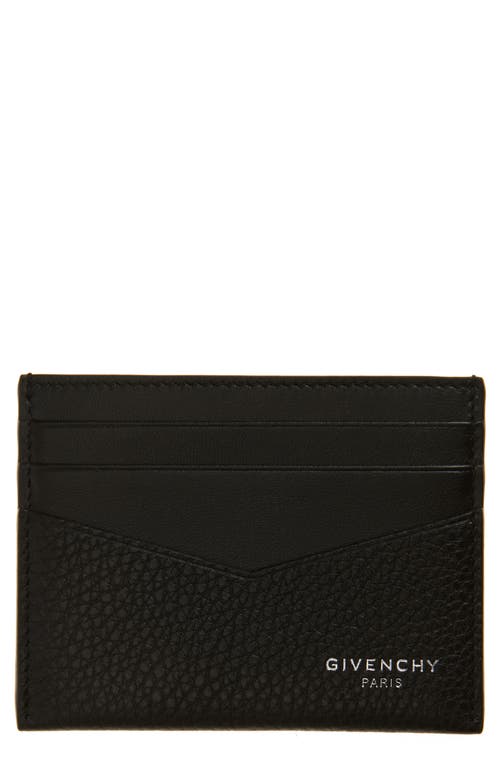 Givenchy Black Card Holder With V Detail And Logo Lettering On The Front In Leather Man In Black