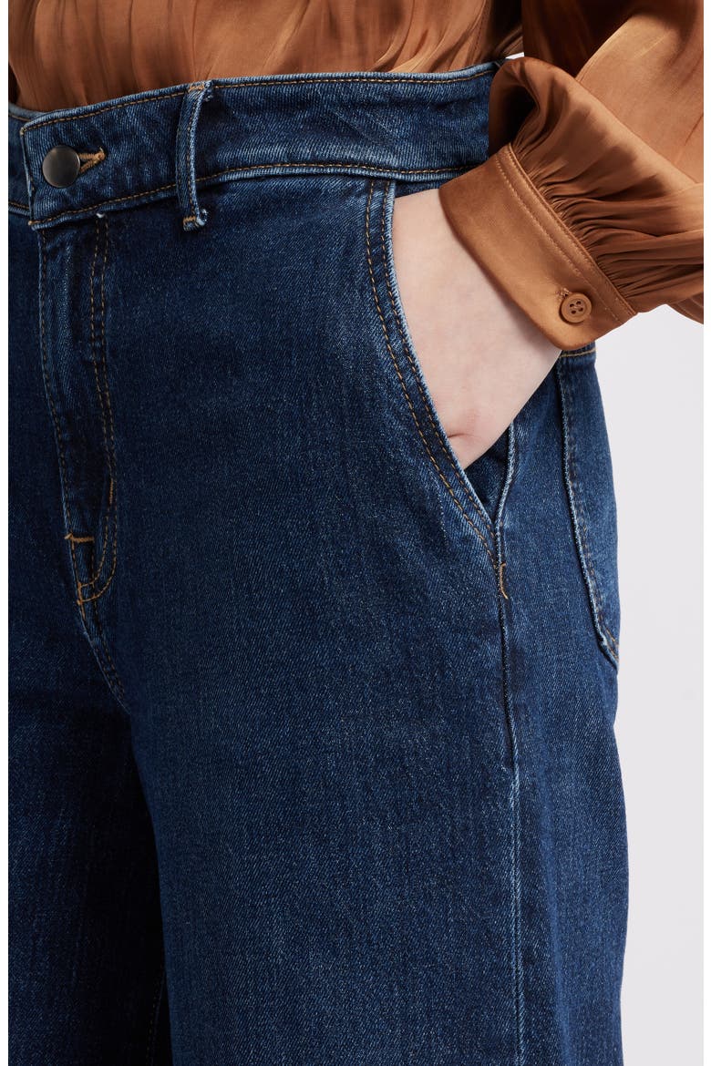 High Waist Wide Leg Jeans, Alternate, color, DARK BLUE WASH