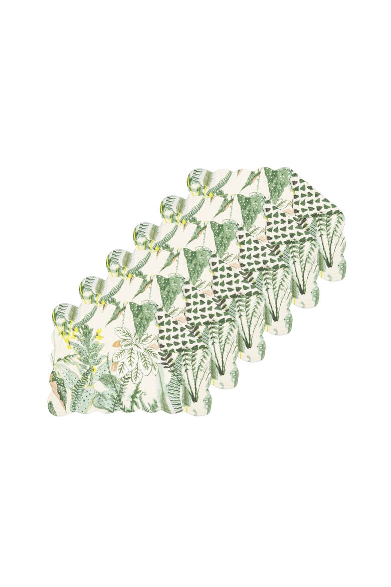 Parson Placemats Set of 6 All Seasons Summer Spring Botanical, 13" x 19", Main, color, Green
