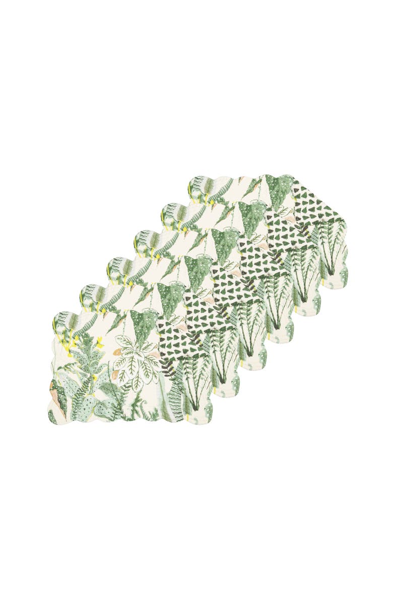 C&F Home Parson Placemats Set of 6 All Seasons Summer Spring Botanical, 13" x 19", Main, color, Green