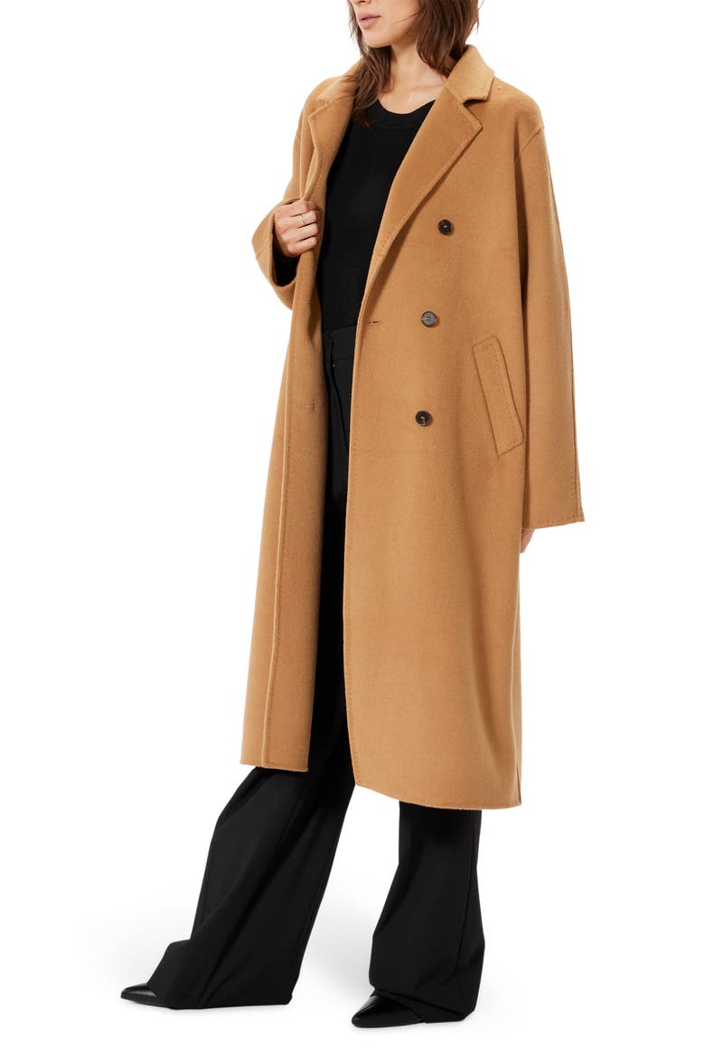 Collette Wool Wrap Coat, Alternate, color, CAMEL