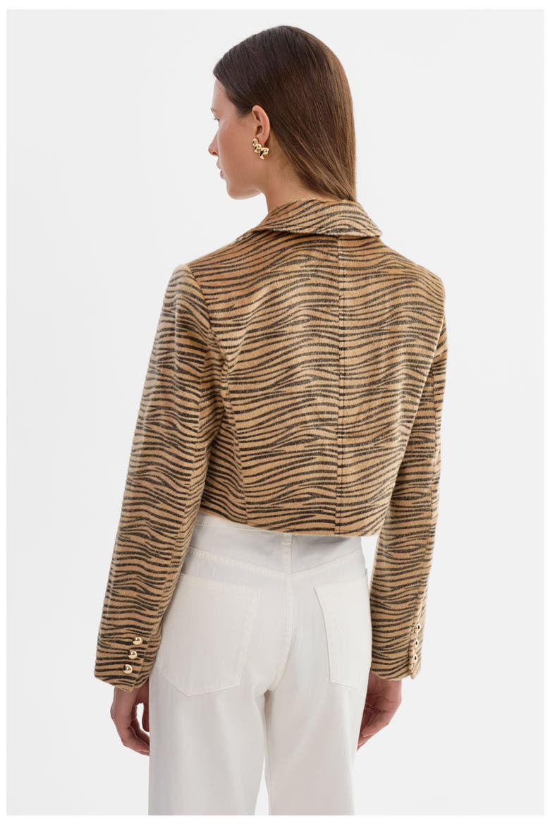 Jaylee | Tiger Print Cropped Jacket, Alternate, color, TGR