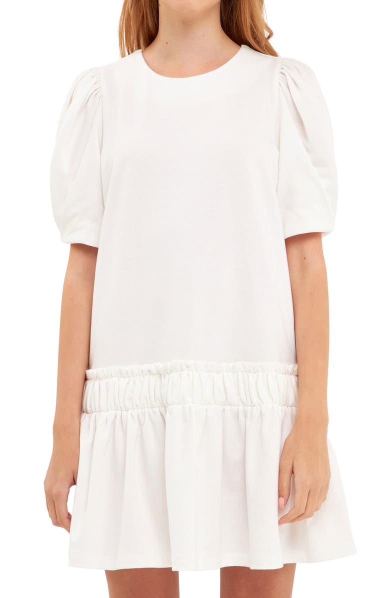 English Factory Puff Sleeve Minidress, Alternate, color, White