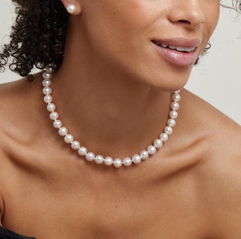8.5-9.0mm Hanadama Akoya White Pearl Necklace