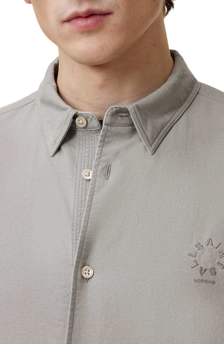 AllSaints Haven Solid Cotton Button-Up Shirt, Alternate, color, 