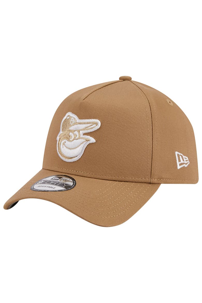 Men's New Era Khaki Baltimore Orioles A-Frame 9FORTY Adjustable Hat, Main, color, Khaki