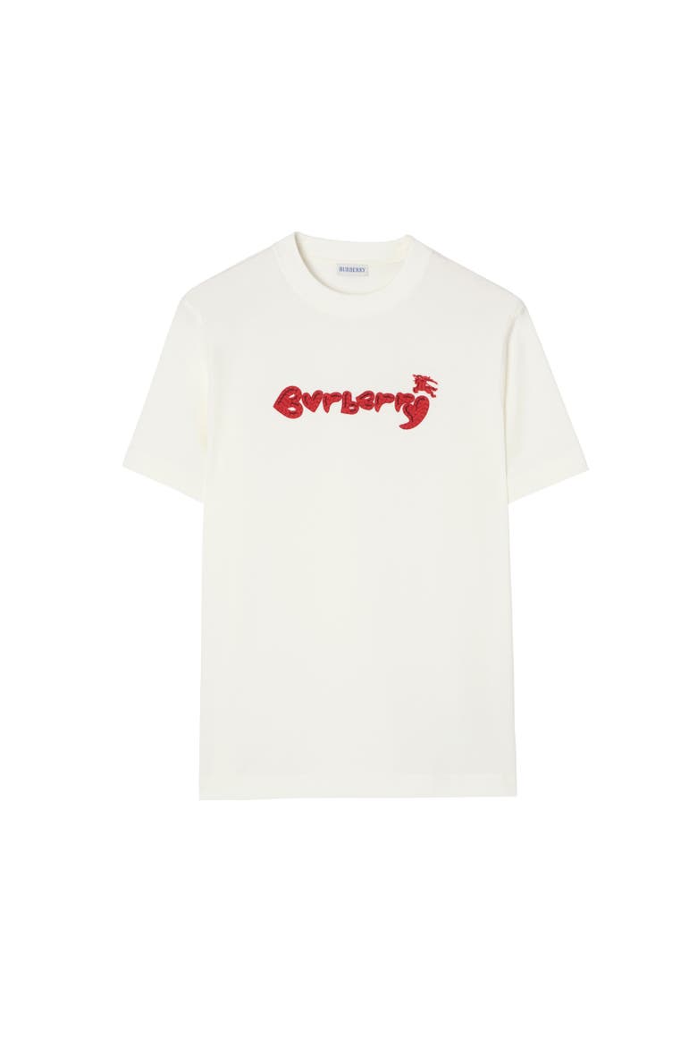 Heart Logo Cotton T-shirt, Alternate, color, Chalk white