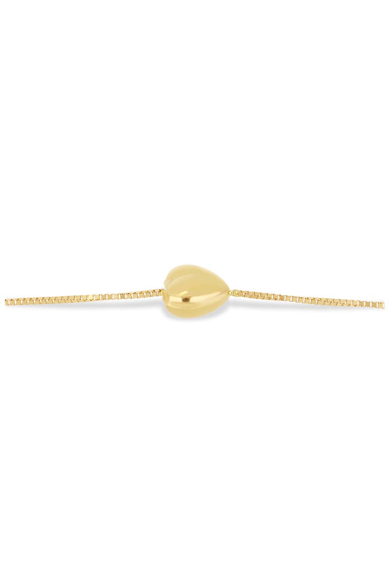 14k Gold Heart Station Necklace, Alternate, color, 14KY