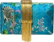 Simitri Printed Fringe Clutch