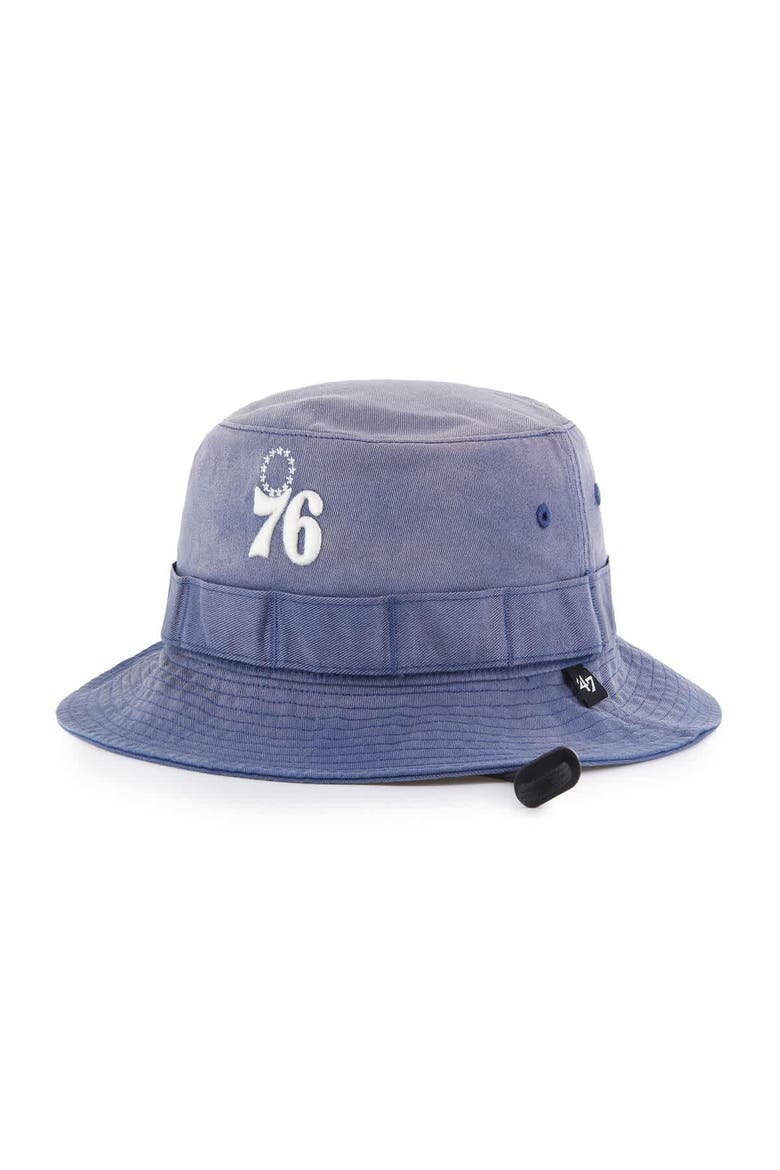 Men's '47  Royal Philadelphia 76ers Buxton Garment Washed Bucket Hat, Main, color, Royal