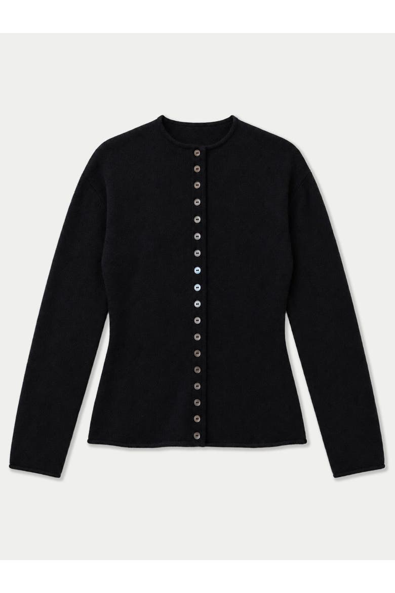 Cashmere High-neck Buttoned Cardigan, Main, color, black