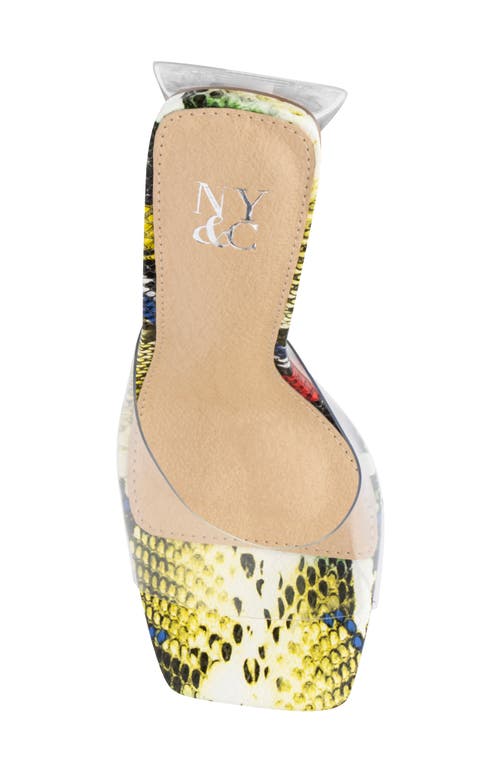 New York And Company Heather Snake Embossed Lucite Heel Sandal In Multi