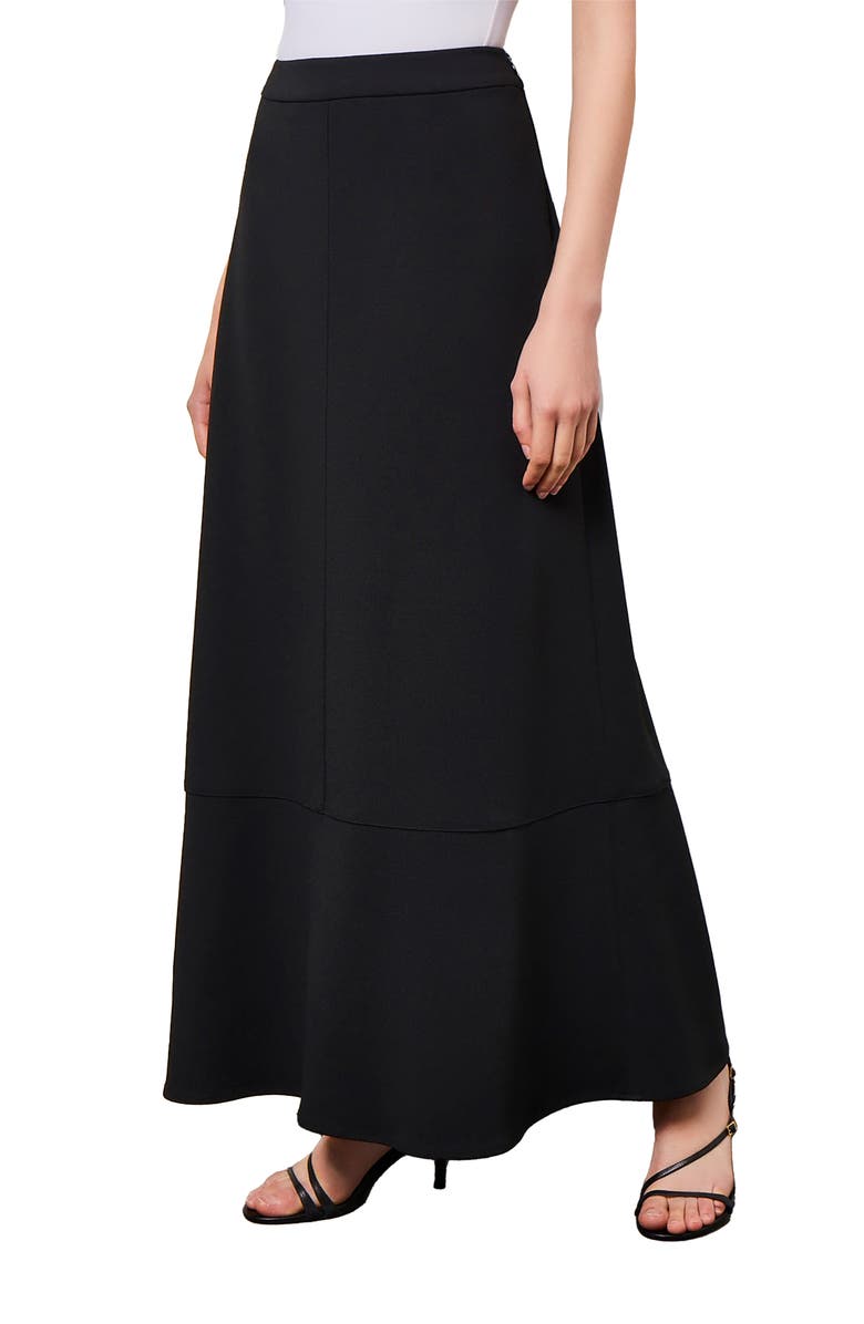 Ming Wang Heritage Fit Flare Deco Crêpe de Chine Maxi Skirt, Alternate, color, 