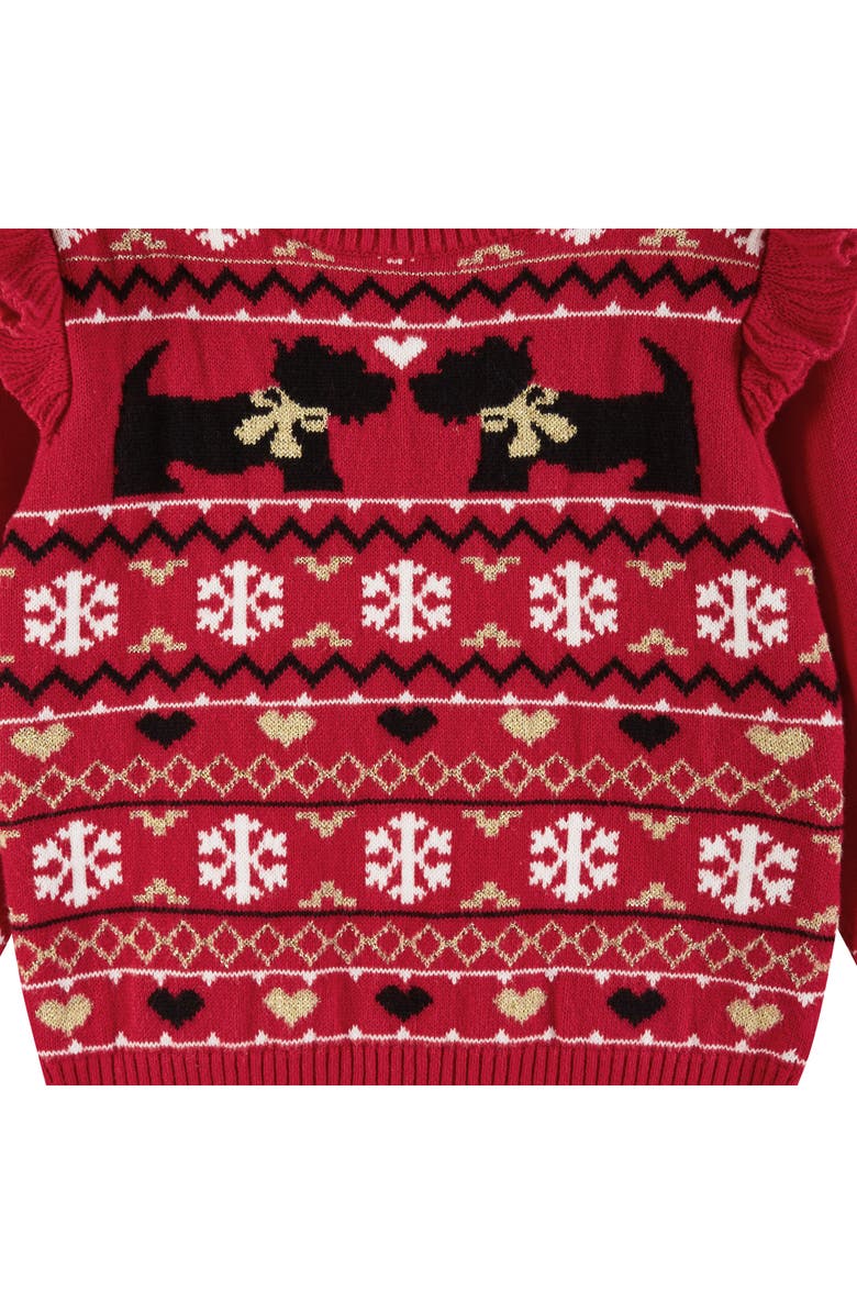 Andy & Evan Red Dog Fair Isle Sweater & Leggings Set, Alternate, color, Red Fair Isle