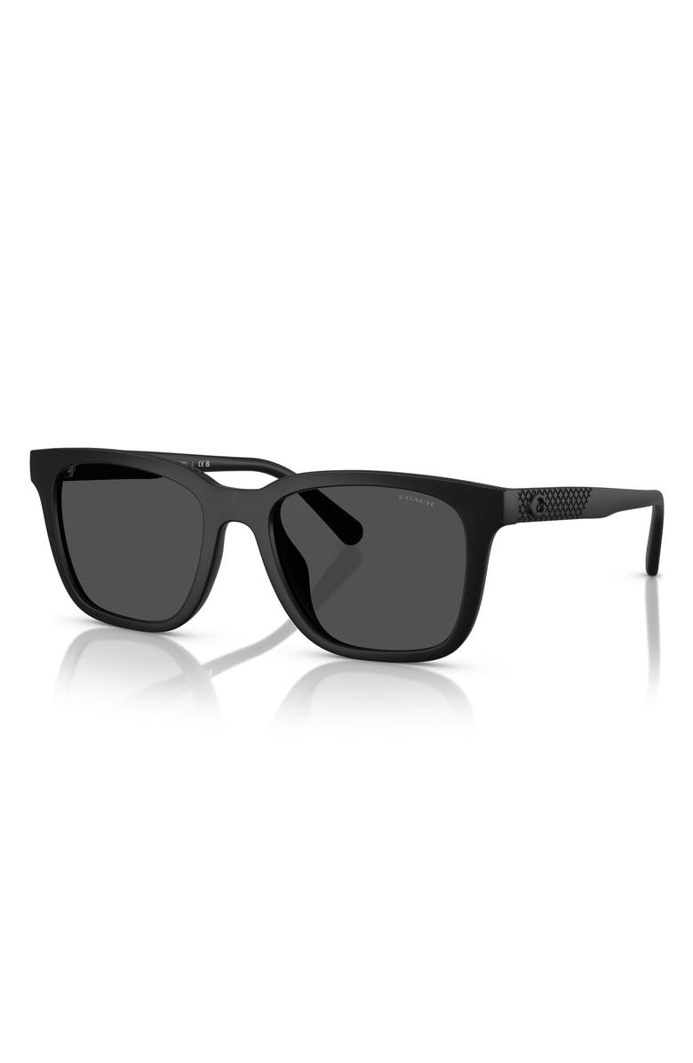 COACH 54mm Square Sunglasses, Alternate, color, Matte Black / Grey Solid