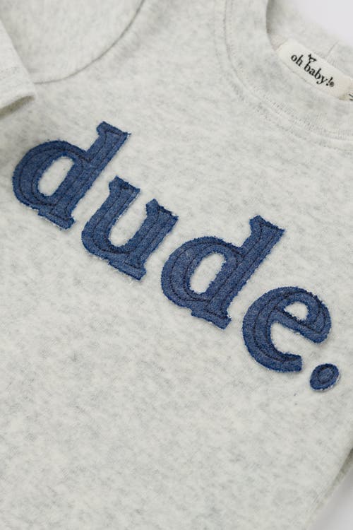 OH BABY OH BABY! DENIM "DUDE" RIBBED APPLIQUE LONG SLEEVE TWO PIECE SET