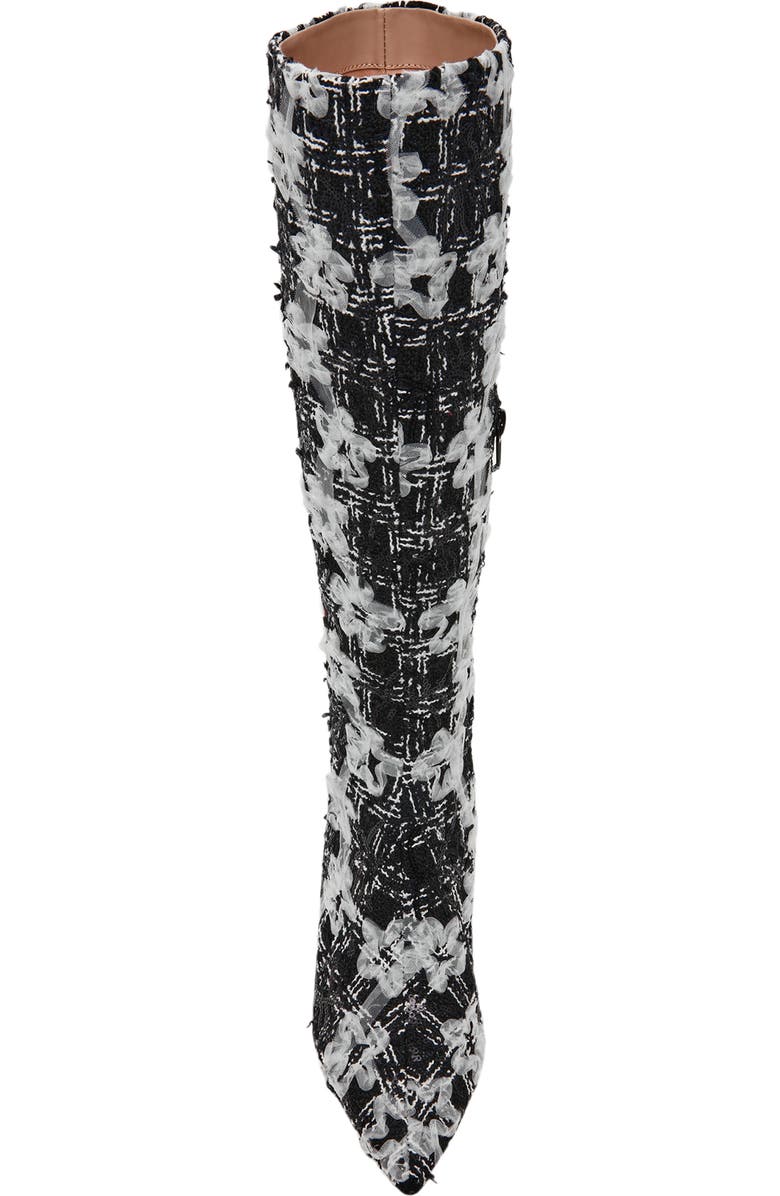 Betsey Johnson Maxxine Knee High Boot, Alternate, color, Black/ White Multi