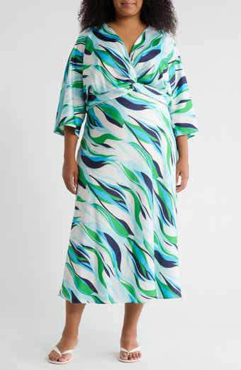 Renee C Abstract Front Twist Dress