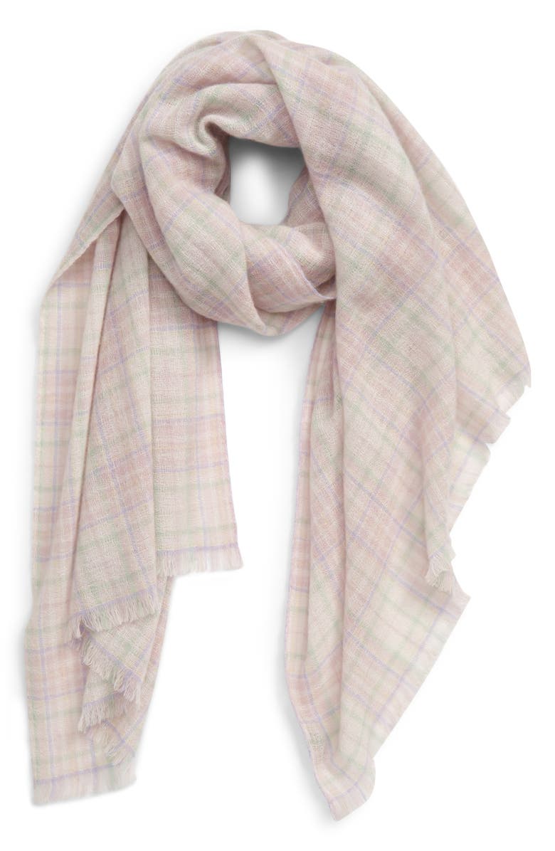 Isabel Marant Kuzanne Check Wool & Cashmere Scarf, Alternate, color,