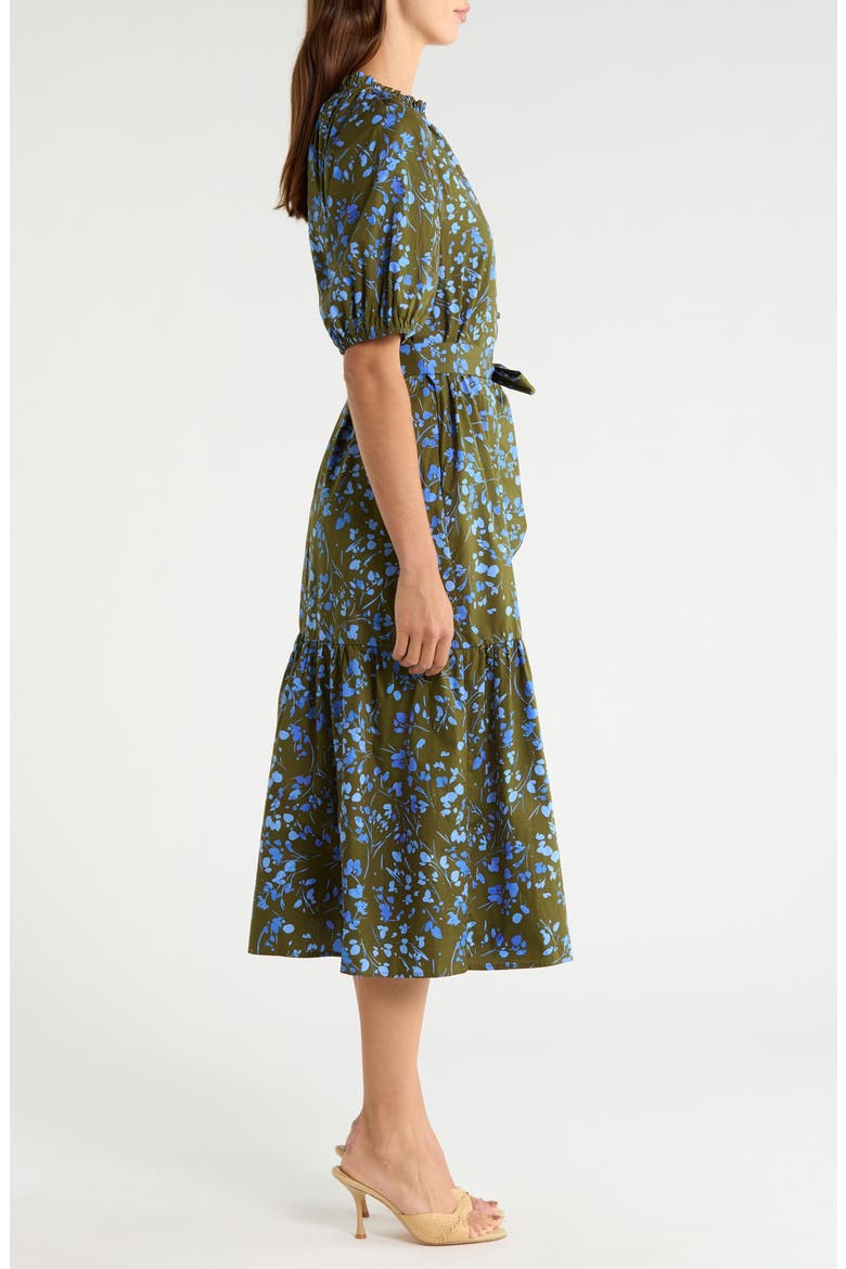 Angie Floral Cotton Shirtdress, Alternate, color, KELLY BLUE