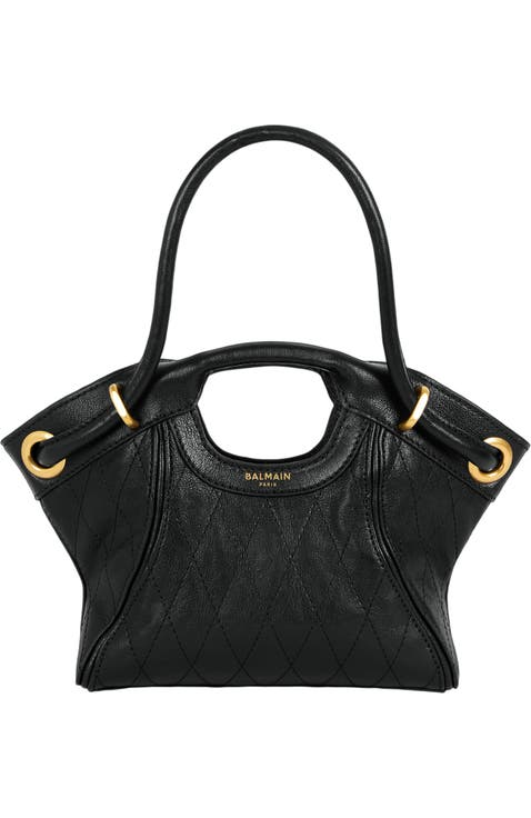 Small Tote in smooth topstitched leather