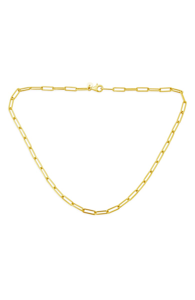 BLING JEWELRY Paper Clip Chain Necklace, Main, color, Gold-Tone