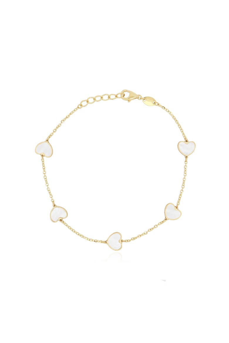 Mother of Pearl Heart Station Bracelet, Main, color, Mother of Pearl