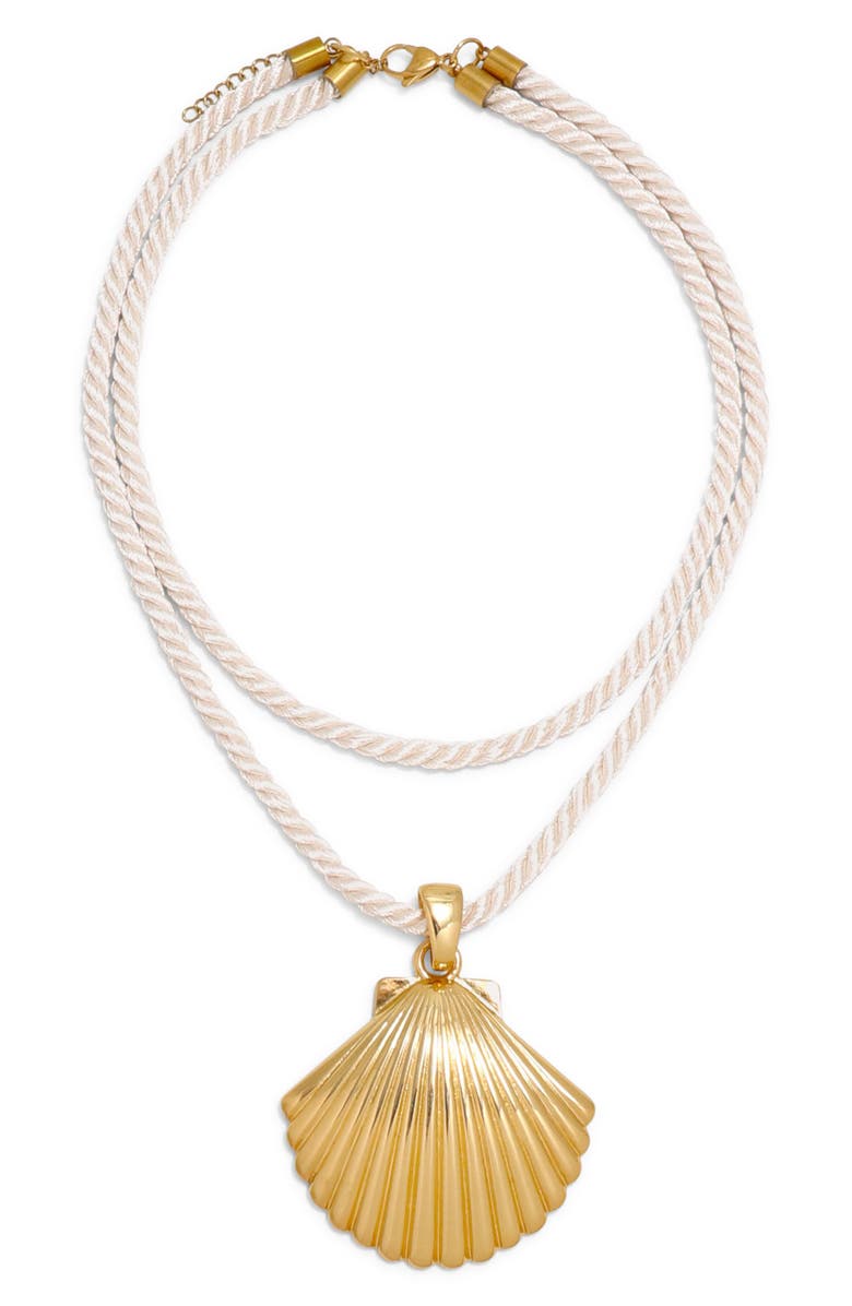 Petit Moments Tahiti Shell Pendant Necklace, Main, color, White