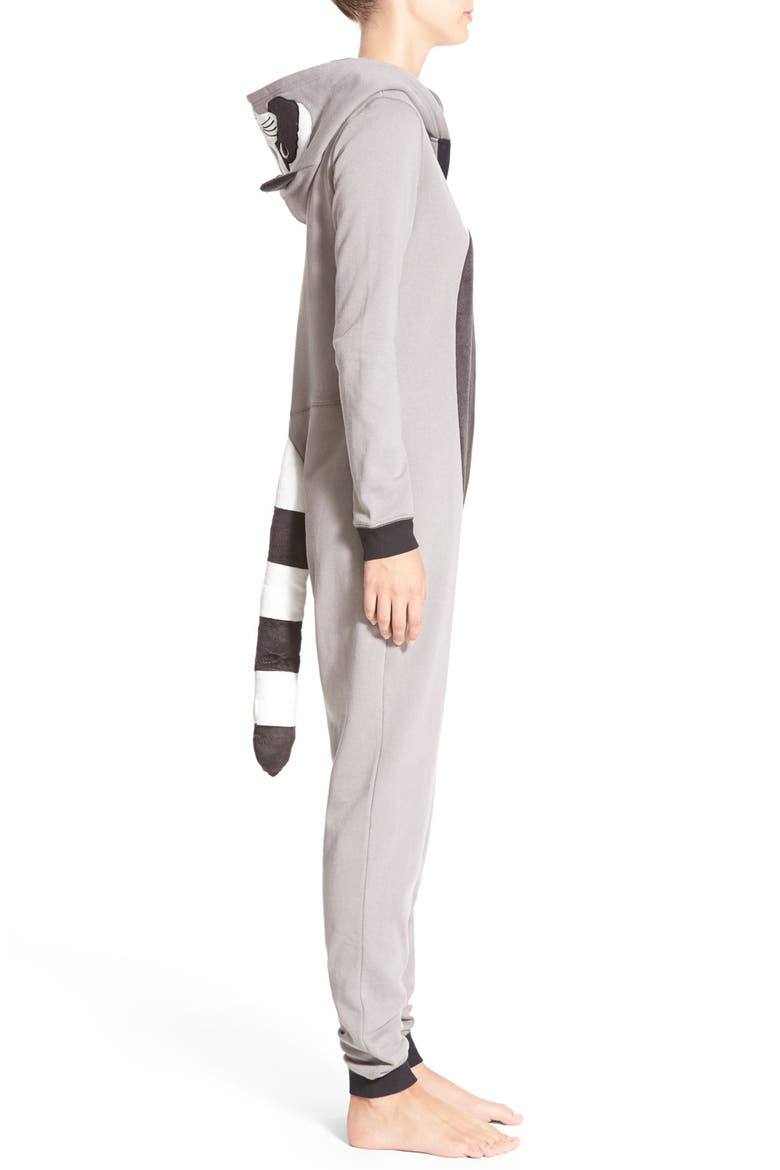 Hooded Raccoon One-Piece, Alternate, color, GREY FROST