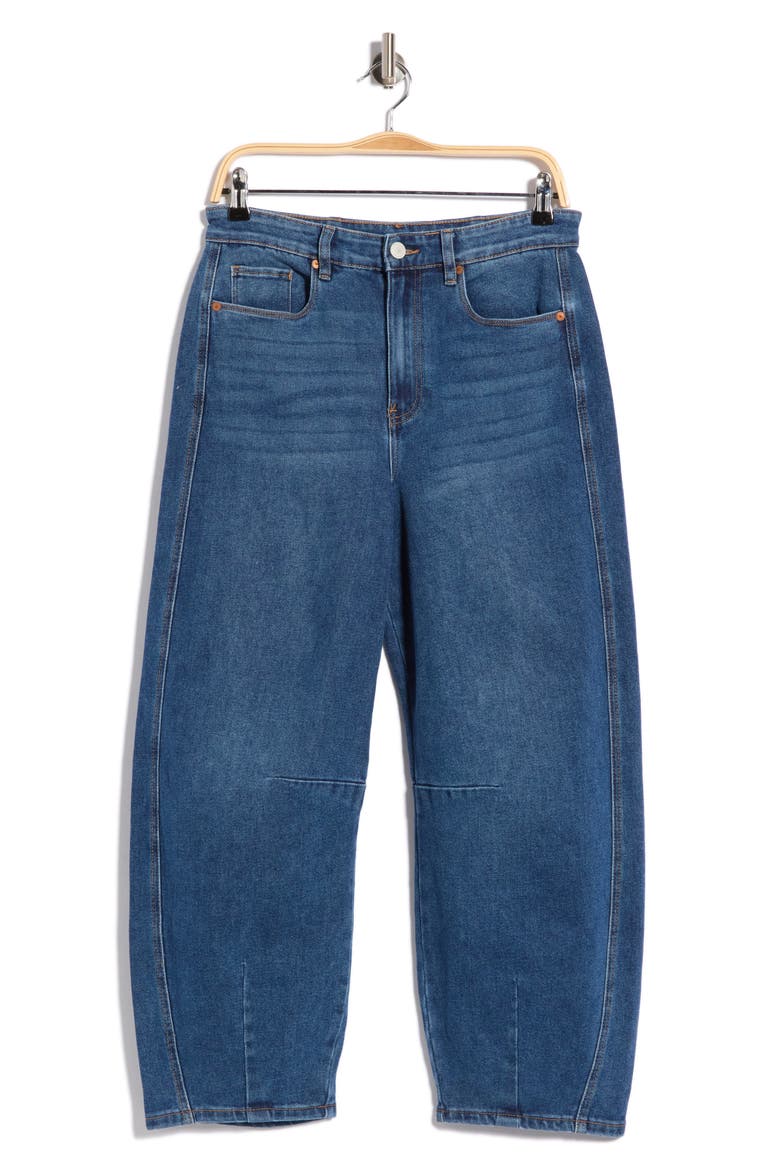 The Bowery High Waist Short Barrel Leg Jeans, Alternate, color, MOONSTRUCK