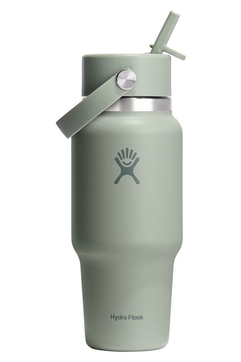 24-Ounce Wide Mouth Travel Bottle with Flex Straw Cap, Main, color, AGAVE
