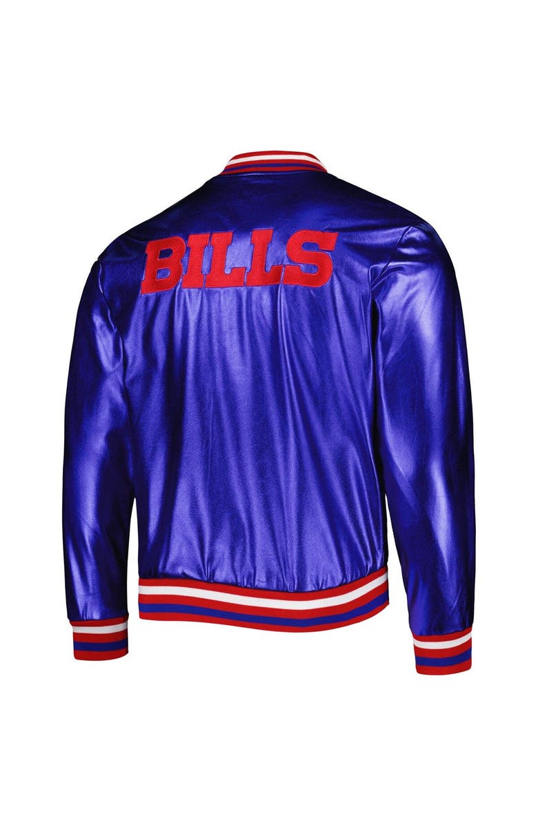 THE WILD COLLECTIVE Men's The Wild Collective Royal Buffalo Bills Metallic Bomber Full-Snap Jacket, Alternate, color, Royal